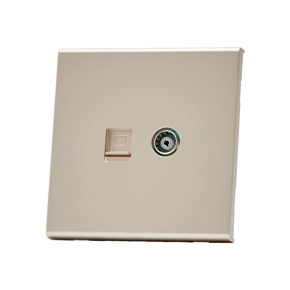 เต้ารับโทรทัศน์และคอมพิวเตอร์ CAT 6 SAHN D24-G สีทอง