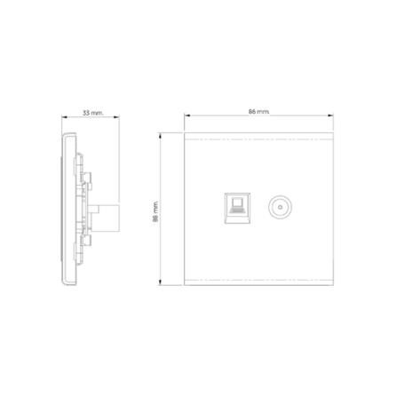 เต้ารับโทรทัศน์และคอมพิวเตอร์ CAT 6 SAHN D24-G สีทอง_4