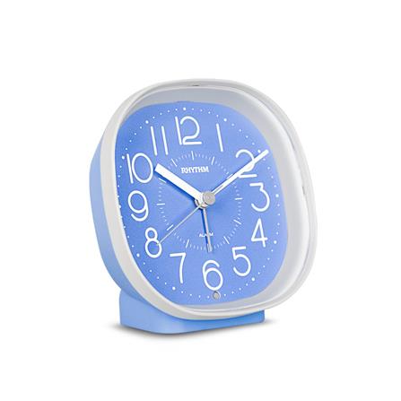 นาฬิกาปลุก RHYTHM 8RE674WR04 4X4 นิ้ว สีขาว/ฟ้า_1