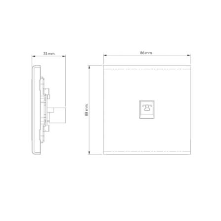 เต้ารับโทรศัพท์ SAHN 6P/4C D17-G สีทอง_4