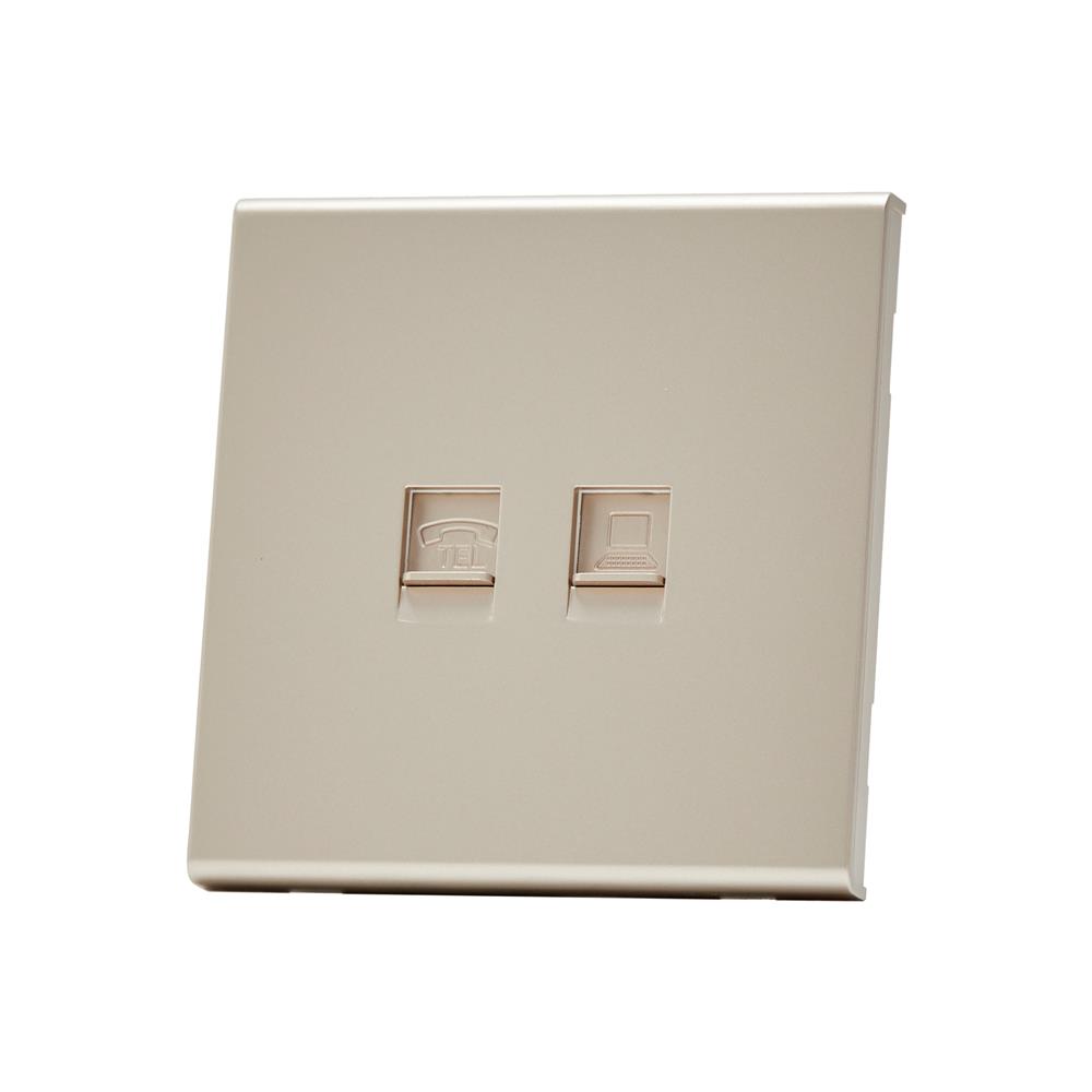 เต้ารับโทรศัพท์และคอมพิวเตอร์ SAHN 6P/6C D19-G สีทอง