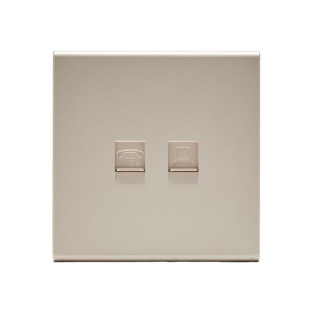 เต้ารับโทรศัพท์และคอมพิวเตอร์ SAHN 6P/6C D19-G สีทอง_0