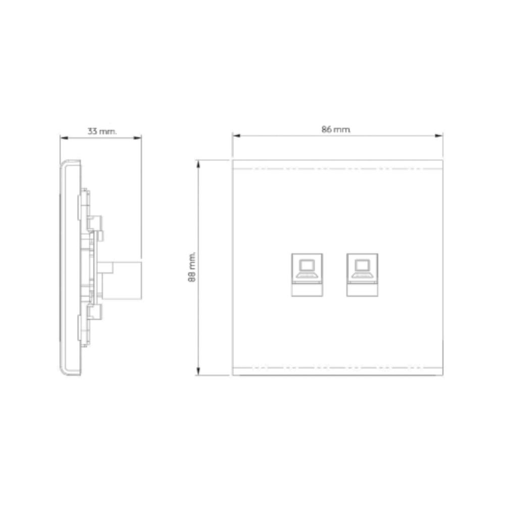 เต้ารับคอมพิวเตอร์คู่ CAT6 SAHN D37-G สีทอง