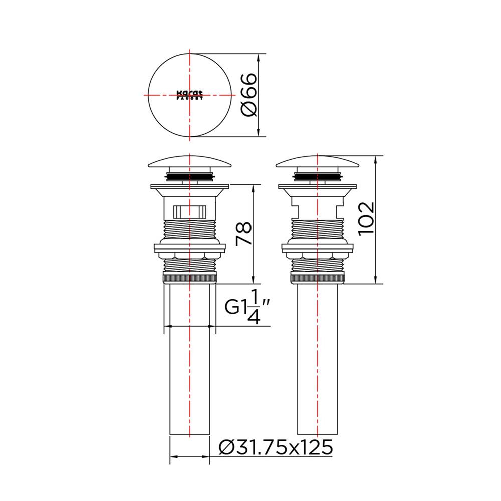 สะดืออ่างล้างหน้าแบบกด KARAT FAUCET KA-73-252-53
