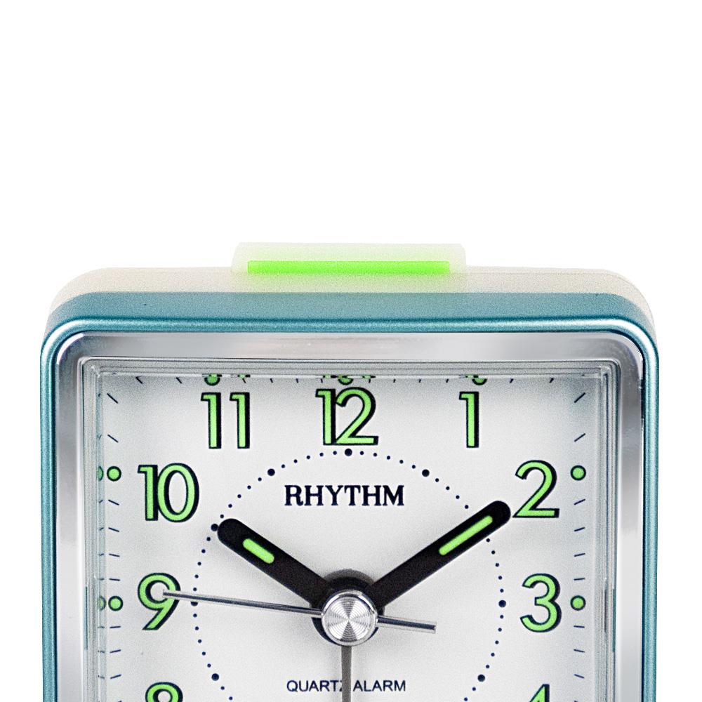 นาฬิกาปลุก RHYTHM CRE210NR05 2.3X2.3 นิ้ว สีขาว/เขียว