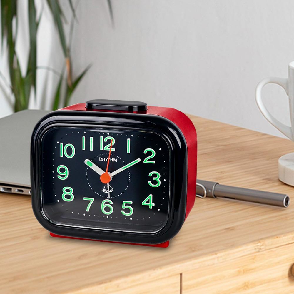 นาฬิกาปลุก RHYTHM 4RA888-R01 4.6X4 นิ้ว สีแดง/ดำ