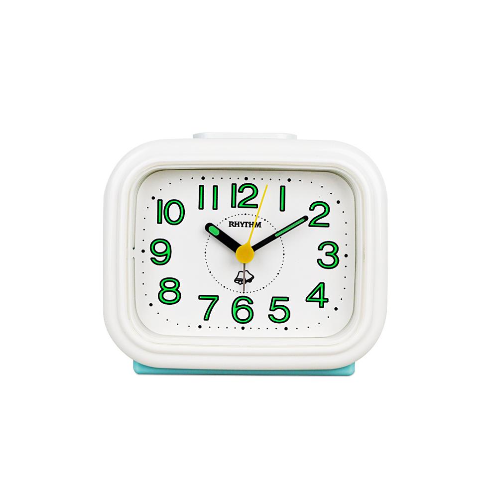 นาฬิกาปลุก RHYTHM 4RA888-R79 4.6X4 นิ้ว สีฟ้า/ขาว