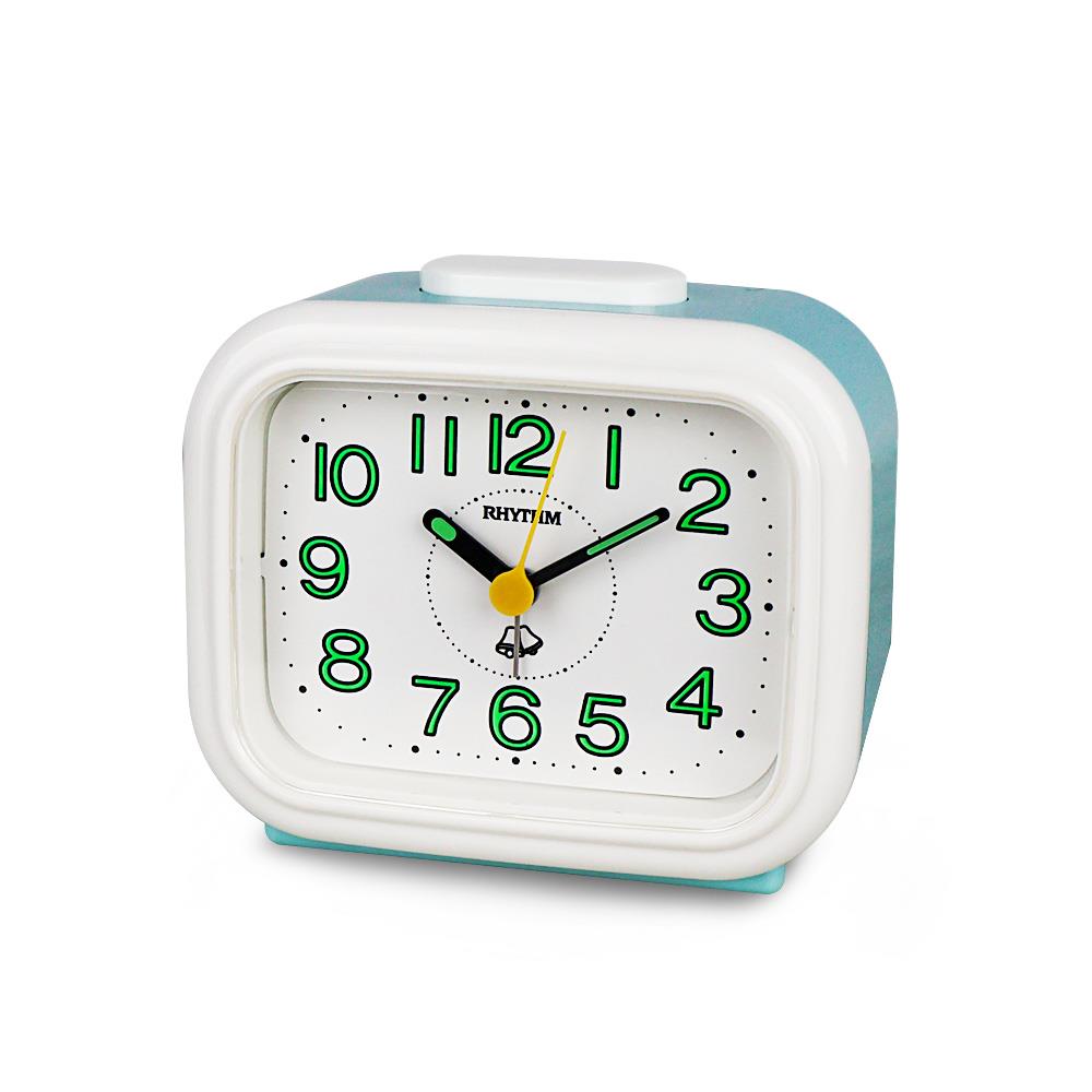 นาฬิกาปลุก RHYTHM 4RA888-R79 4.6X4 นิ้ว สีฟ้า/ขาว