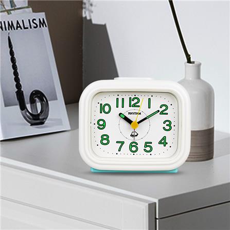นาฬิกาปลุก RHYTHM 4RA888-R79 4.6X4 นิ้ว สีฟ้า/ขาว_5