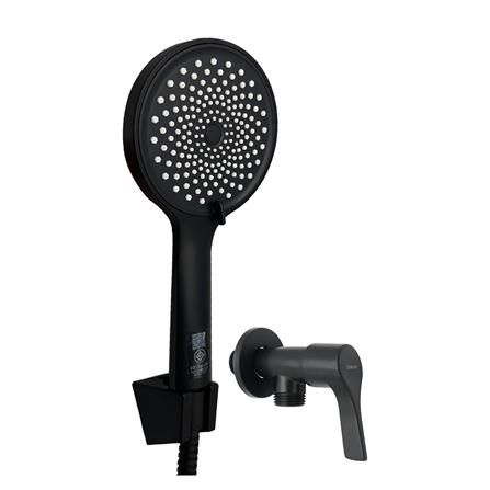 ชุดฝักบัวสายอ่อน 3 ระดับ พร้อมวาล์ว DONMARK GL-3710 สีดำ_0