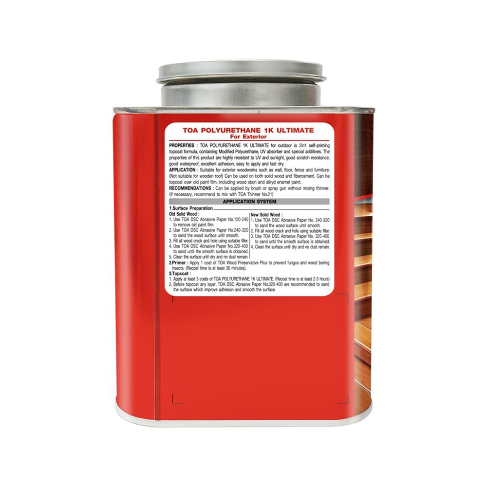 โพลียูรีเทนภายนอก TOA 1K ULTIMATE PG9900 สีใส โปร่งแสงเงา 1.5 ลิตร
