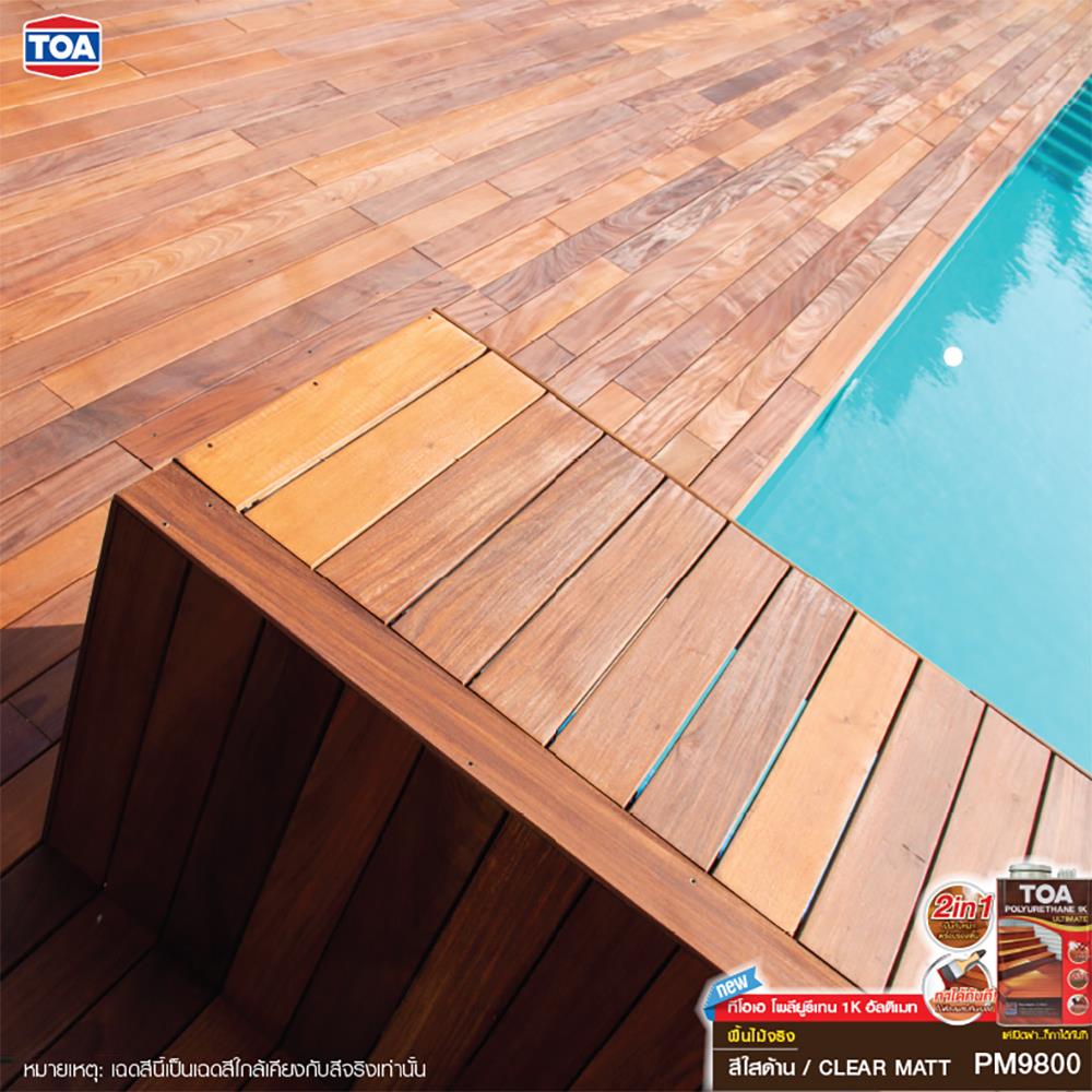โพลียูรีเทนภายนอก TOA 1K ULTIMATE PM9800 สีใส โปร่งแสงด้าน 3 ลิตร