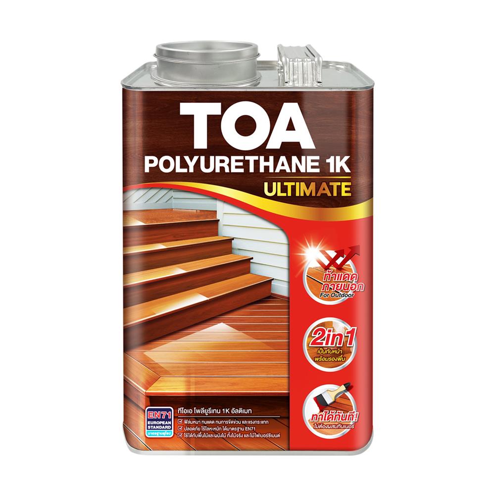 โพลียูรีเทนภายนอก TOA 1K ULTIMATE PG9909 สีมะฮอกกานี โปร่งแสงเงา 3 ลิตร