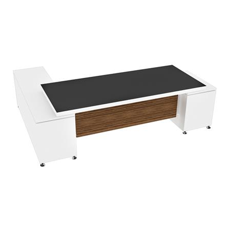 โต๊ะทำงานเข้ามุมขวา SURE ZEBRANO EXECUTIVE ZTR-2518 258 ซม. สีขาว/ไม้เข้ม_1