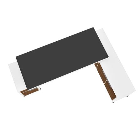 โต๊ะทำงานเข้ามุมขวา SURE ZEBRANO EXECUTIVE ZTR-2518 258 ซม. สีขาว/ไม้เข้ม_2