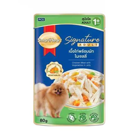 อาหารเปียกสุนัข SMARTHEART CHICKEN MEAT WITH VEGETABLES IN JELLY 80 ก._0