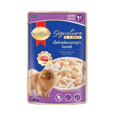 อาหารเปียกสุนัข SMARTHEART CHICKEN MEAT WITH TUNA IN JELLY 80 ก._0