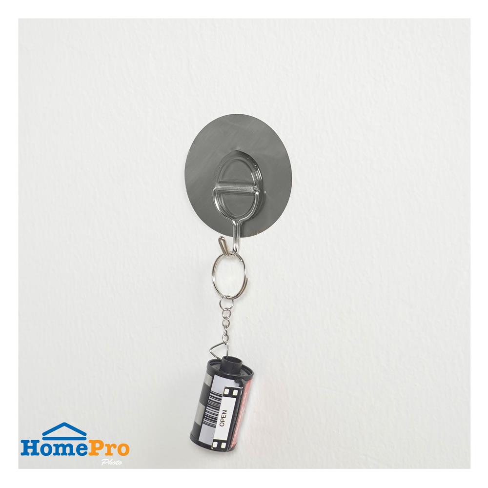 ขอแขวนวงกลมติดเทปกาว PLIM XY-0222 สีเงิน แพ็ก 2 ชิ้น