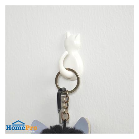 ขอแขวนรูปแมวติดเทปกาว PLIM XY-0501 สีขาว แพ็ก 3 ชิ้น_4