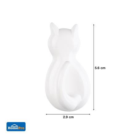 ขอแขวนรูปแมวติดเทปกาว PLIM XY-0501 สีขาว แพ็ก 3 ชิ้น_5