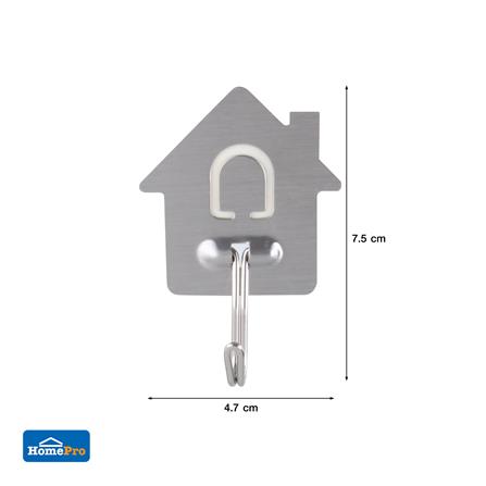 ขอแขวนรูปบ้านติดเทปกาว PLIM ML-87034 สีเงิน แพ็ก 2 ชิ้น_5