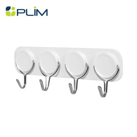 ขอแขวนติดเทปกาว 4 ตะขอ PLIM XY-0527 สีขาว_0