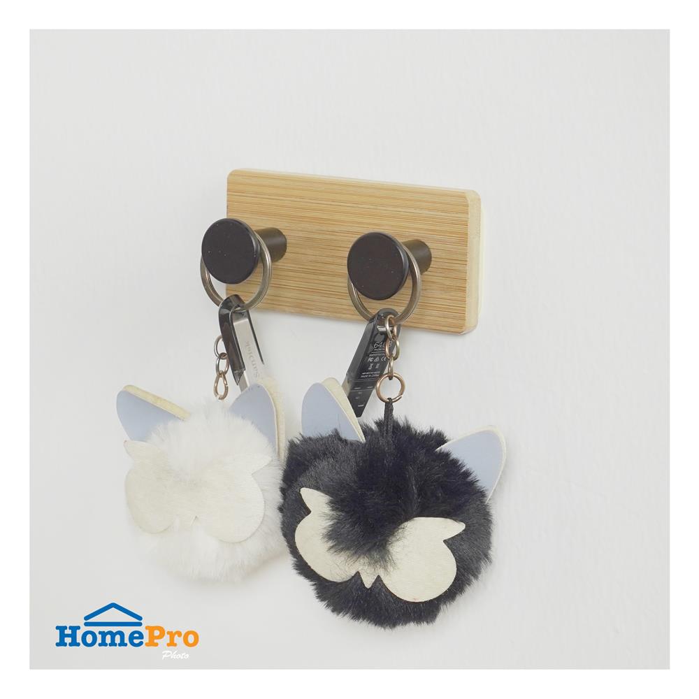 ขอแขวนติดเทปกาว 2 ตะขอ PLIM XY-0497B สีดำ