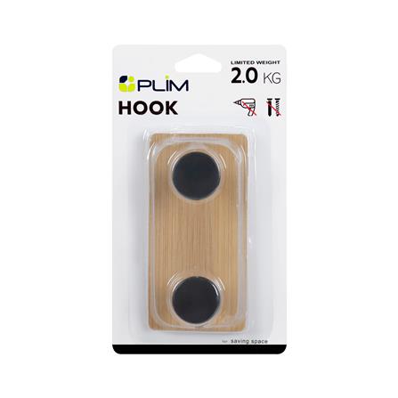 ขอแขวนติดเทปกาว 2 ตะขอ PLIM XY-0497B สีดำ_2