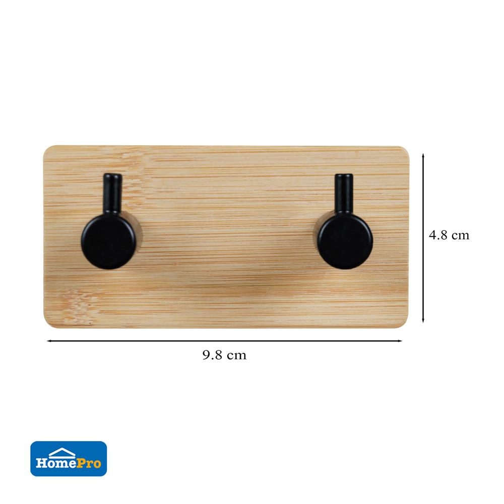 ขอแขวนติดเทปกาว 2 ตะขอ PLIM XY-0834B สีดำ