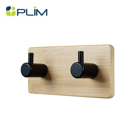 ขอแขวนติดเทปกาว 2 ตะขอ PLIM XY-0834B สีดำ_0