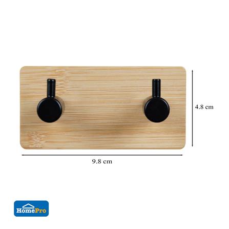 ขอแขวนติดเทปกาว 2 ตะขอ PLIM XY-0834B สีดำ_4