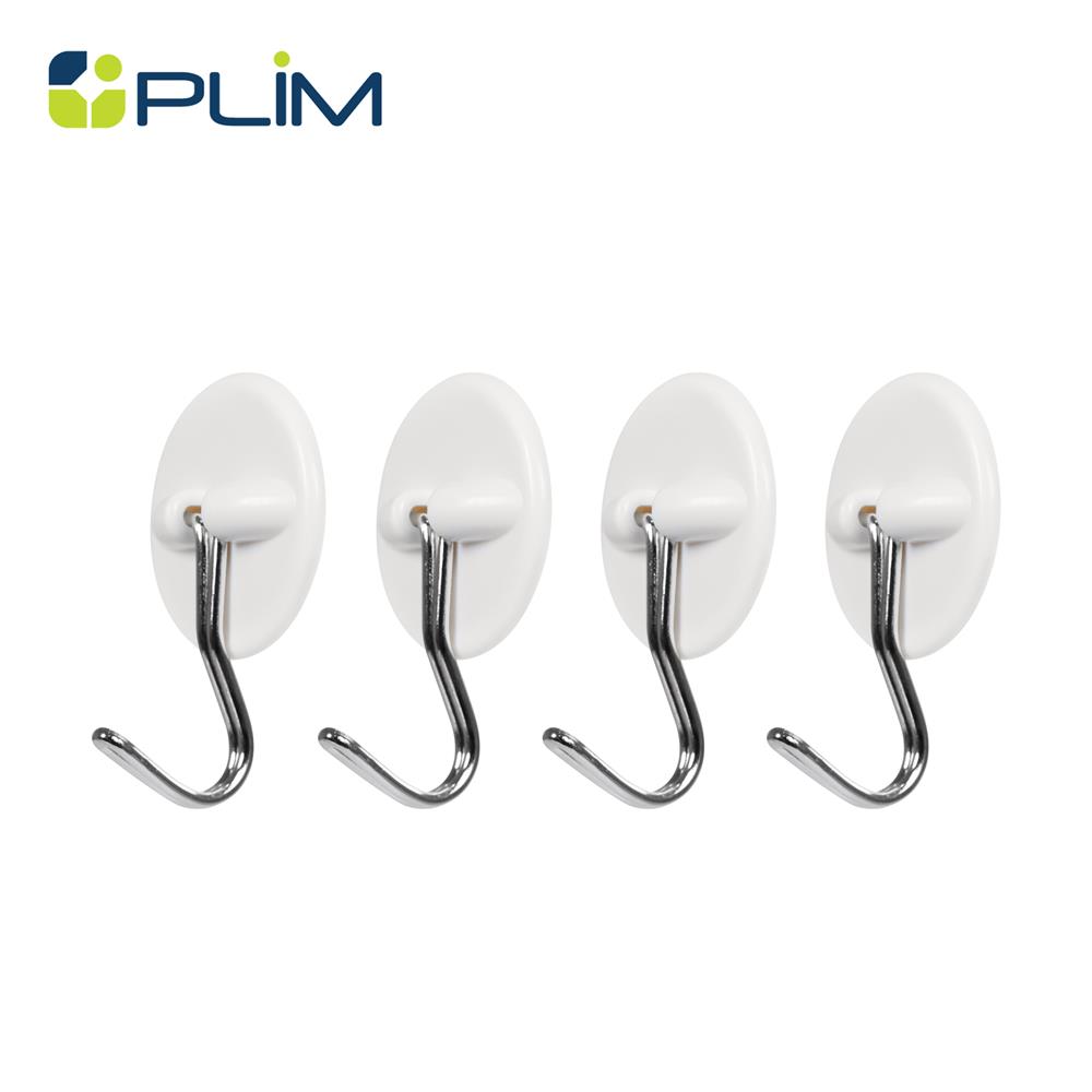 ขอแขวนกลมติดเทปกาว PLIM XY-0907 สีขาว แพ็ก 4 ชิ้น