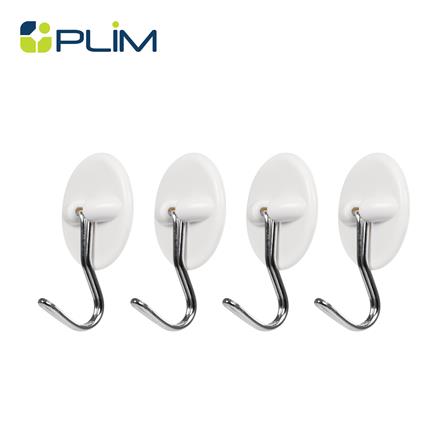 ขอแขวนกลมติดเทปกาว PLIM XY-0907 สีขาว แพ็ก 4 ชิ้น_0