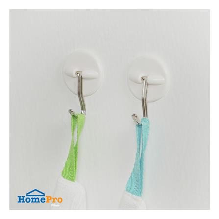 ขอแขวนกลมติดเทปกาว PLIM XY-0907 สีขาว แพ็ก 4 ชิ้น_4