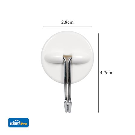 ขอแขวนกลมติดเทปกาว PLIM XY-0907 สีขาว แพ็ก 4 ชิ้น_5