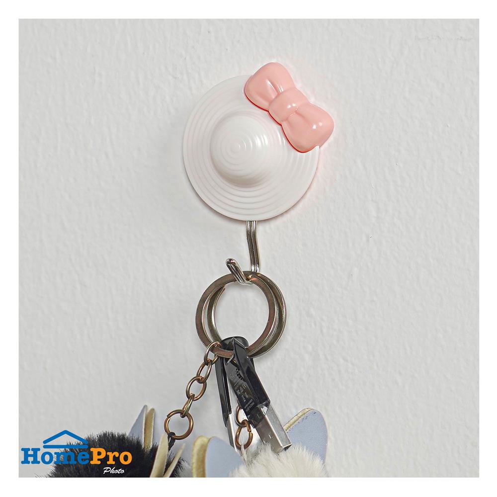 ขอแขวนรูปหมวกติดเทปกาว PLIM XY-0344 สีขาว แพ็ก 2 ชิ้น