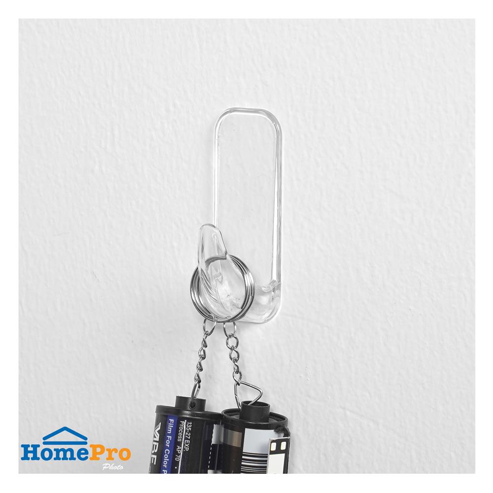 ขอแขวนวงรีติดเทปกาว PLIM XY-0312 สีใส แพ็ก 2 ชิ้น