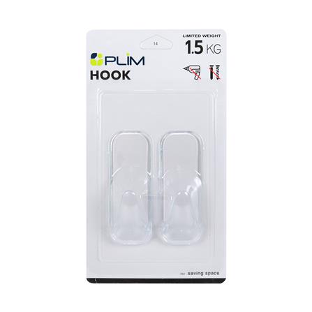 ขอแขวนวงรีติดเทปกาว PLIM XY-0312 สีใส แพ็ก 2 ชิ้น_3