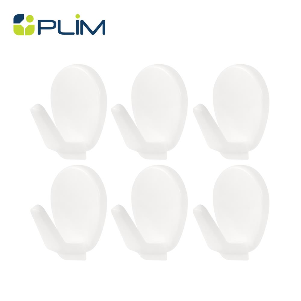 ขอแขวนติดเทปกาว PLIM M-10909 สีขาว แพ็ก 6 ชิ้น