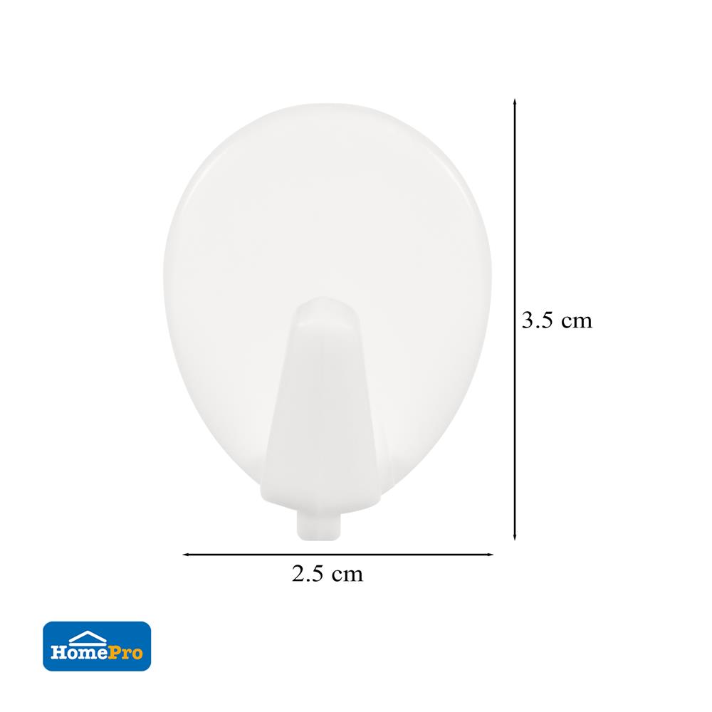 ขอแขวนติดเทปกาว PLIM M-10909 สีขาว แพ็ก 6 ชิ้น