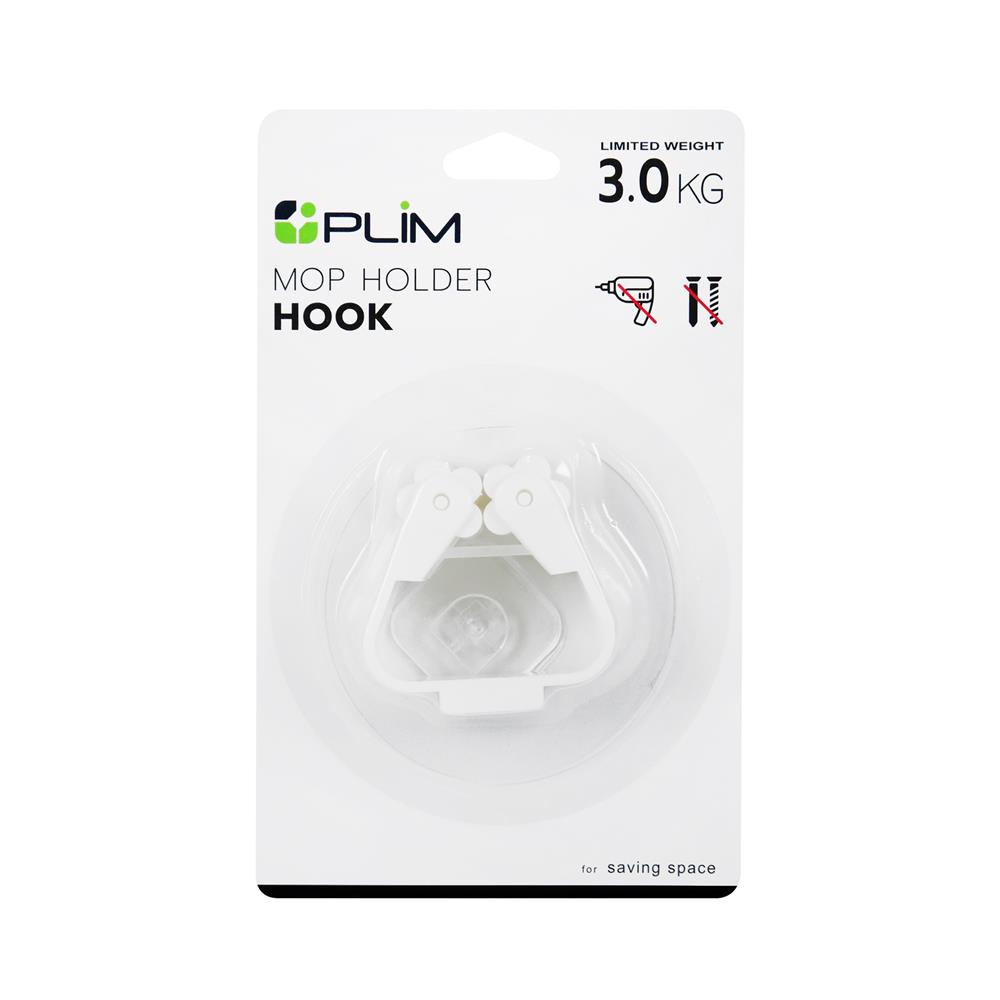 ขอแขวนไม้ถูพื้นติดเทปกาว PLIM M-10916 สีขาว