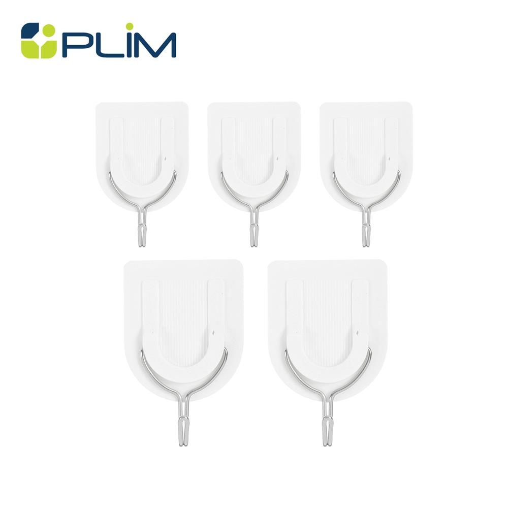 ขอแขวนเหลี่ยมติดเทปกาว PLIM XY-0522 สีขาว แพ็ก 5 ชิ้น