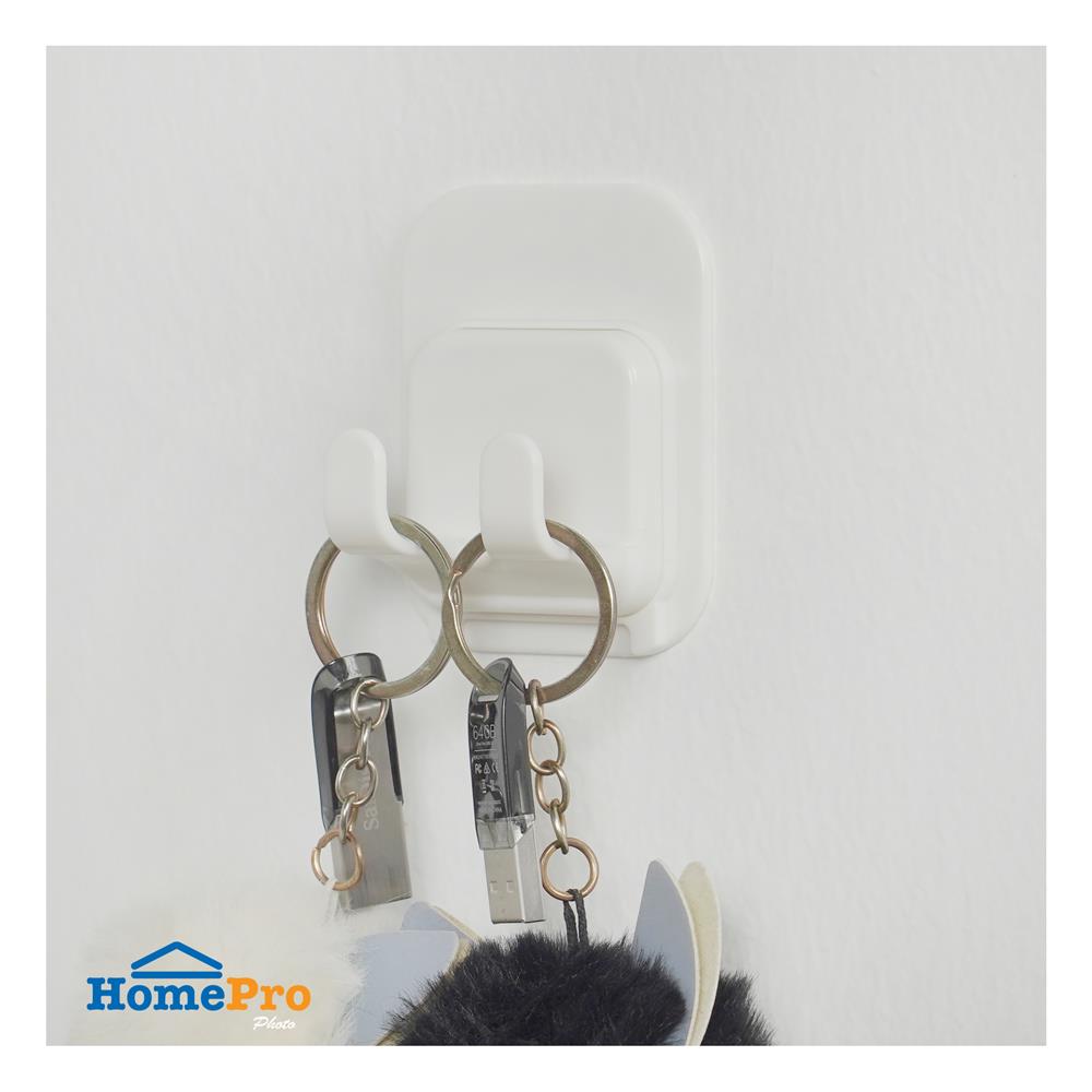 ขอแขวนเหลี่ยมติดเทปกาว PLIM XY-0710 สีขาว