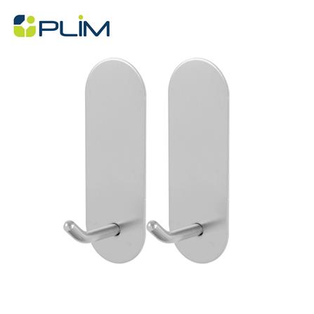 ขอแขวนสเตนเลสติดเทปกาว PLIM XY-0846-B สีเงิน แพ็ก 2 ชิ้น_0