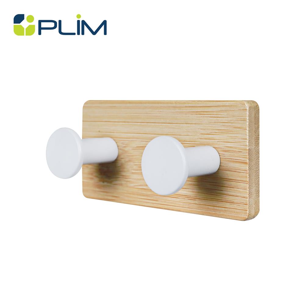 ขอแขวนติดเทปกาว 2 ตะขอ PLIM XY-0497W สีขาว