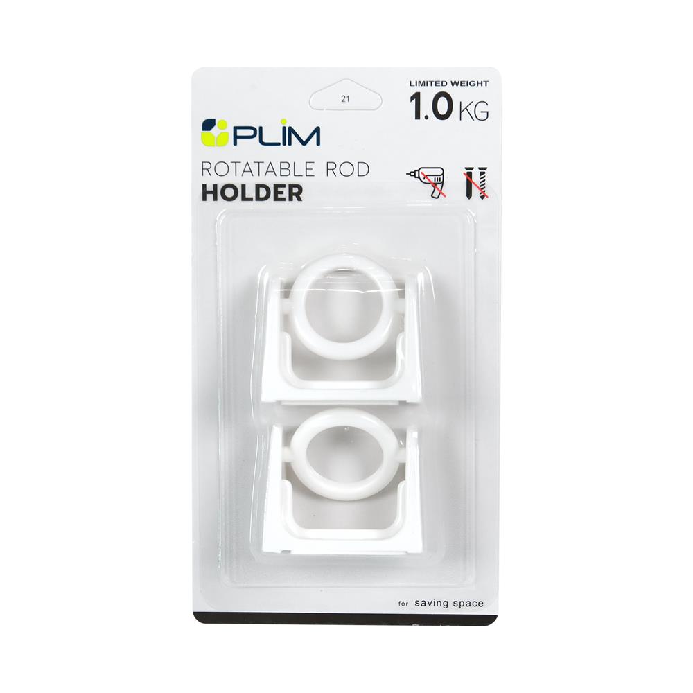 ขอแขวนยึดราวอเนกประสงค์ติดเทปกาว PLIM XY-0902 สีขาว แพ็ก 2 ชิ้น