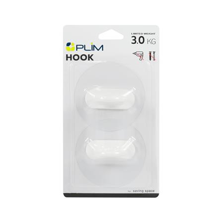 ขอแขวนยึดราวอเนกประสงค์ติดเทปกาว PLIM XY-0905 สีขาว แพ็ก 2 ชิ้น_3