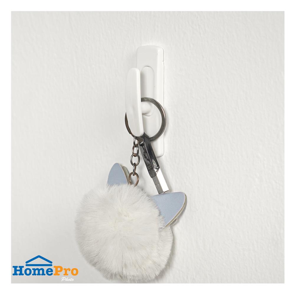 ขอแขวนอเนกประสงค์ติดเทปกาว PLIM XY-0560 สีขาว แพ็ก 3 ชิ้น