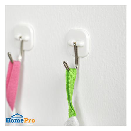 ขอแขวนเหลี่ยมติดเทปกาว PLIM XY-0904 สีขาว แพ็ก 6 ชิ้น_4