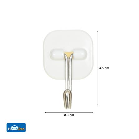 ขอแขวนเหลี่ยมติดเทปกาว PLIM XY-0904 สีขาว แพ็ก 6 ชิ้น_5